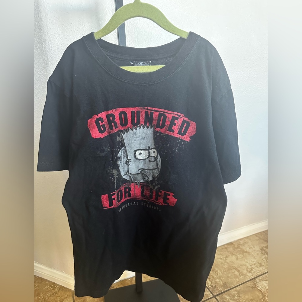 Vintage Universal Studios Graphic Kids Bart Simpson “Grounded For Life” T-Shirt